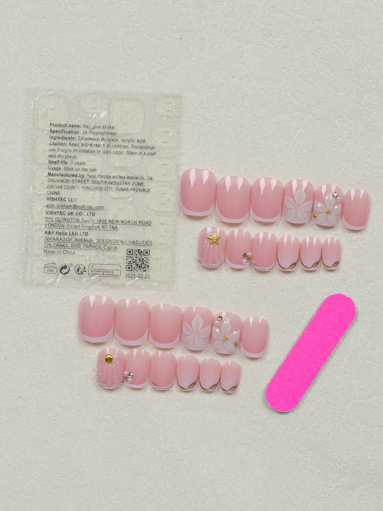 24pcs Short Square White Frenc - Nail Art Y2K ulasan dan harga