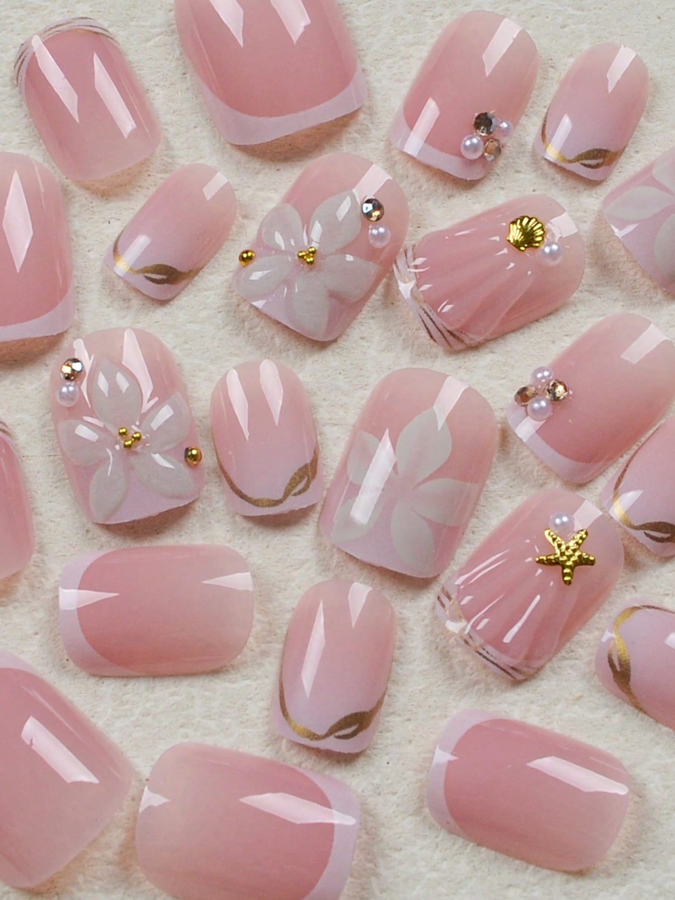 24pcs Short Square White Frenc - Nail Art Y2K ulasan dan harga