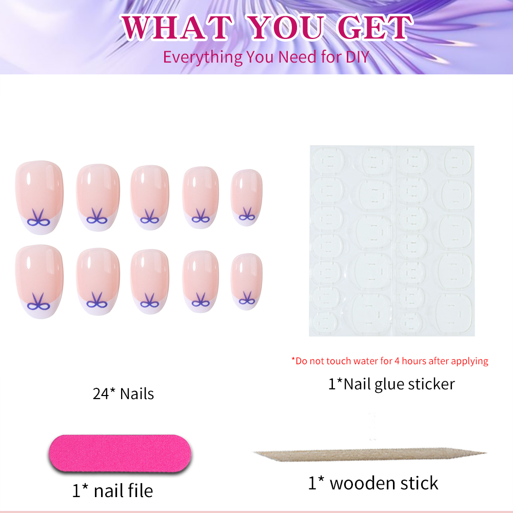 24 pieces of Y2K-style short o - Nail Art Y2K ulasan dan harga