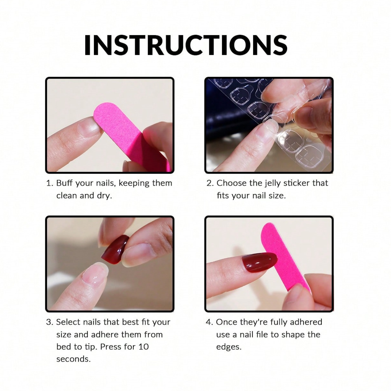 10 Pieces of Hand-Pressed Long - Nail Art Y2K ulasan dan harga
