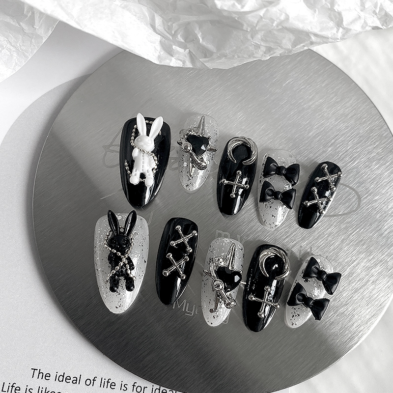 10pcs Pure Handmade Almond Sha - Nail Art Y2K ulasan dan harga