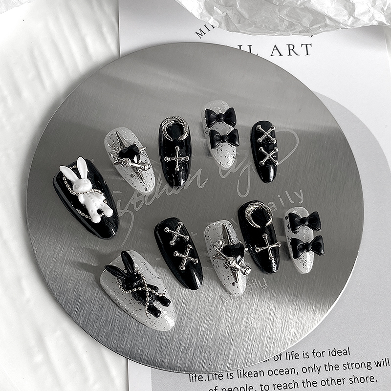 10pcs Pure Handmade Almond Sha - Nail Art Y2K ulasan dan harga