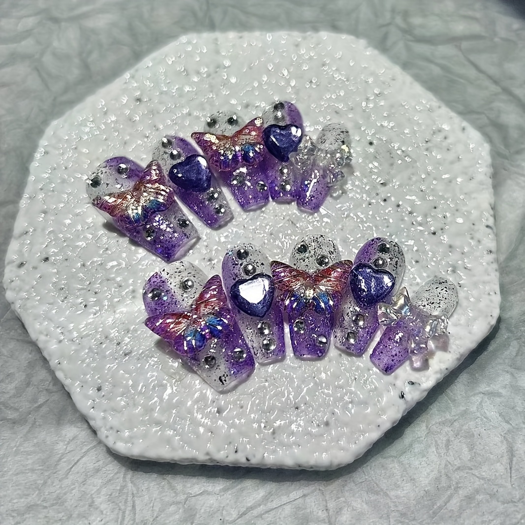 10 Pieces Purple Fantasy Butte - Nail Art Y2K ulasan dan harga